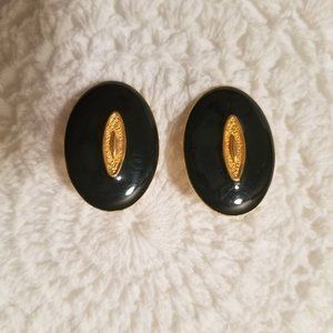 Vintage Black and Gold Earrings